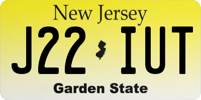 NJ license plate J22IUT