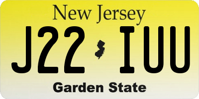 NJ license plate J22IUU