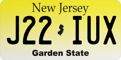NJ license plate J22IUX