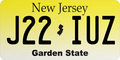 NJ license plate J22IUZ