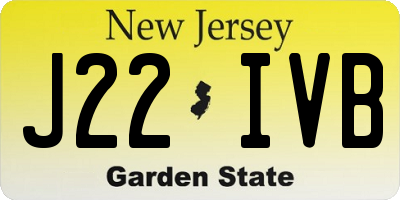 NJ license plate J22IVB