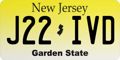 NJ license plate J22IVD