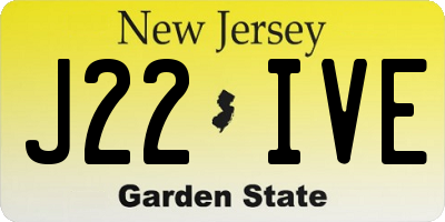 NJ license plate J22IVE