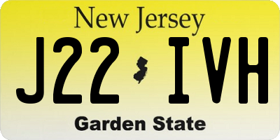 NJ license plate J22IVH