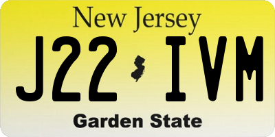 NJ license plate J22IVM