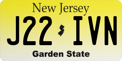 NJ license plate J22IVN
