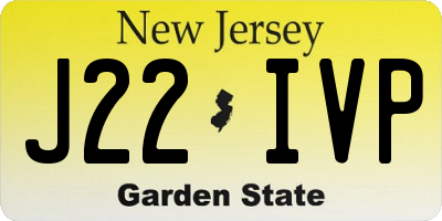 NJ license plate J22IVP
