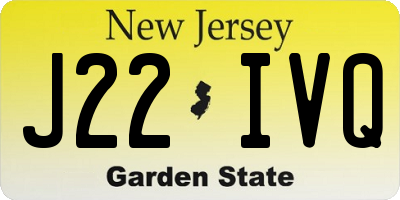 NJ license plate J22IVQ