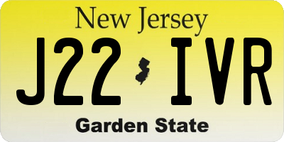 NJ license plate J22IVR