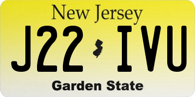NJ license plate J22IVU