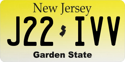NJ license plate J22IVV