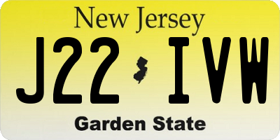 NJ license plate J22IVW