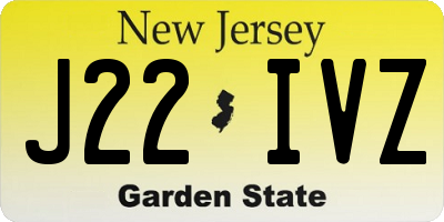 NJ license plate J22IVZ