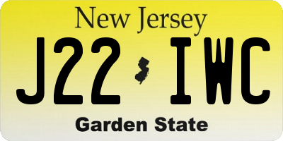 NJ license plate J22IWC