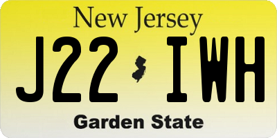 NJ license plate J22IWH