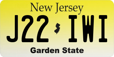 NJ license plate J22IWI