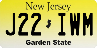 NJ license plate J22IWM