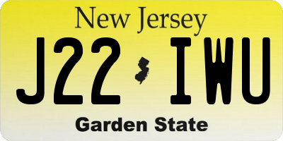 NJ license plate J22IWU