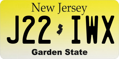 NJ license plate J22IWX
