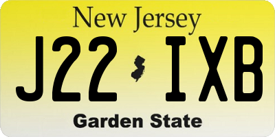 NJ license plate J22IXB