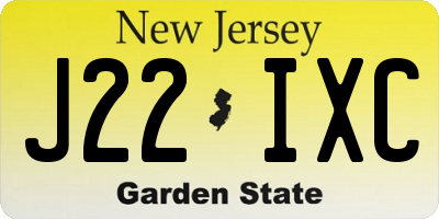 NJ license plate J22IXC