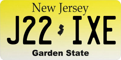 NJ license plate J22IXE