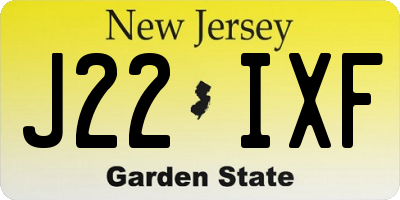NJ license plate J22IXF