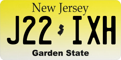 NJ license plate J22IXH