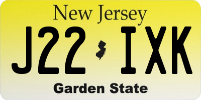 NJ license plate J22IXK