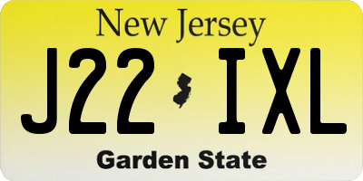 NJ license plate J22IXL