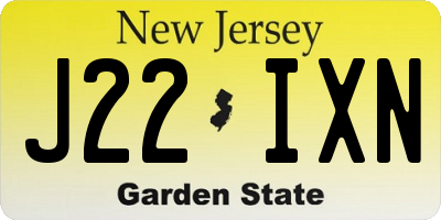 NJ license plate J22IXN