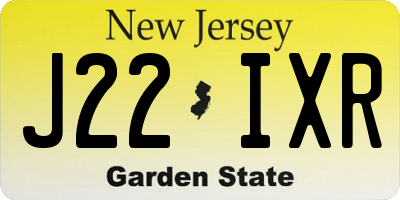 NJ license plate J22IXR