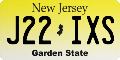 NJ license plate J22IXS