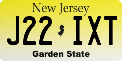 NJ license plate J22IXT