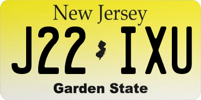 NJ license plate J22IXU