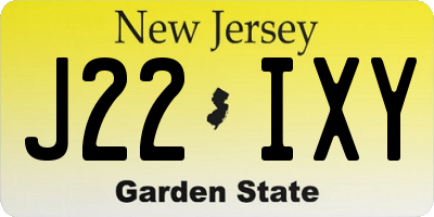 NJ license plate J22IXY