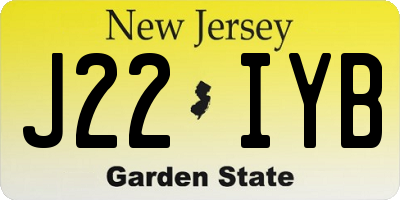 NJ license plate J22IYB