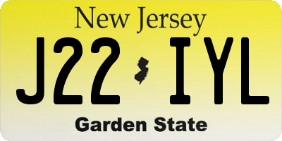 NJ license plate J22IYL