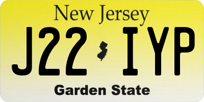 NJ license plate J22IYP