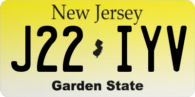 NJ license plate J22IYV