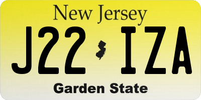 NJ license plate J22IZA