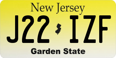 NJ license plate J22IZF