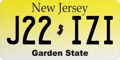 NJ license plate J22IZI