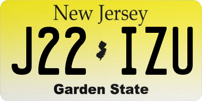 NJ license plate J22IZU