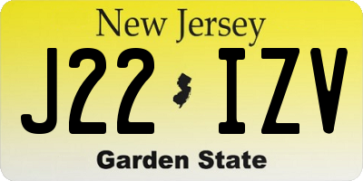 NJ license plate J22IZV