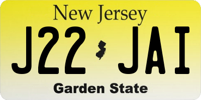 NJ license plate J22JAI