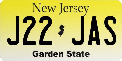 NJ license plate J22JAS