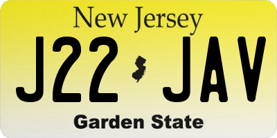 NJ license plate J22JAV