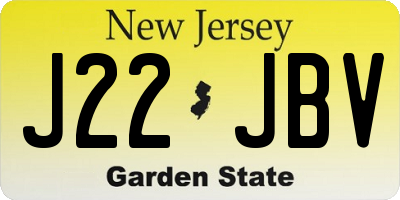 NJ license plate J22JBV