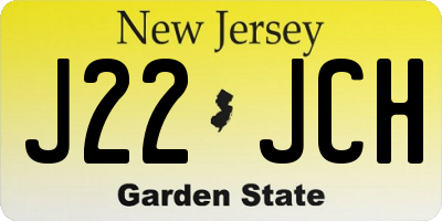 NJ license plate J22JCH